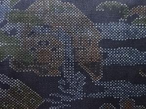 アンティーク　更紗模様織り出し本場泥大島紬着物（5マルキ）